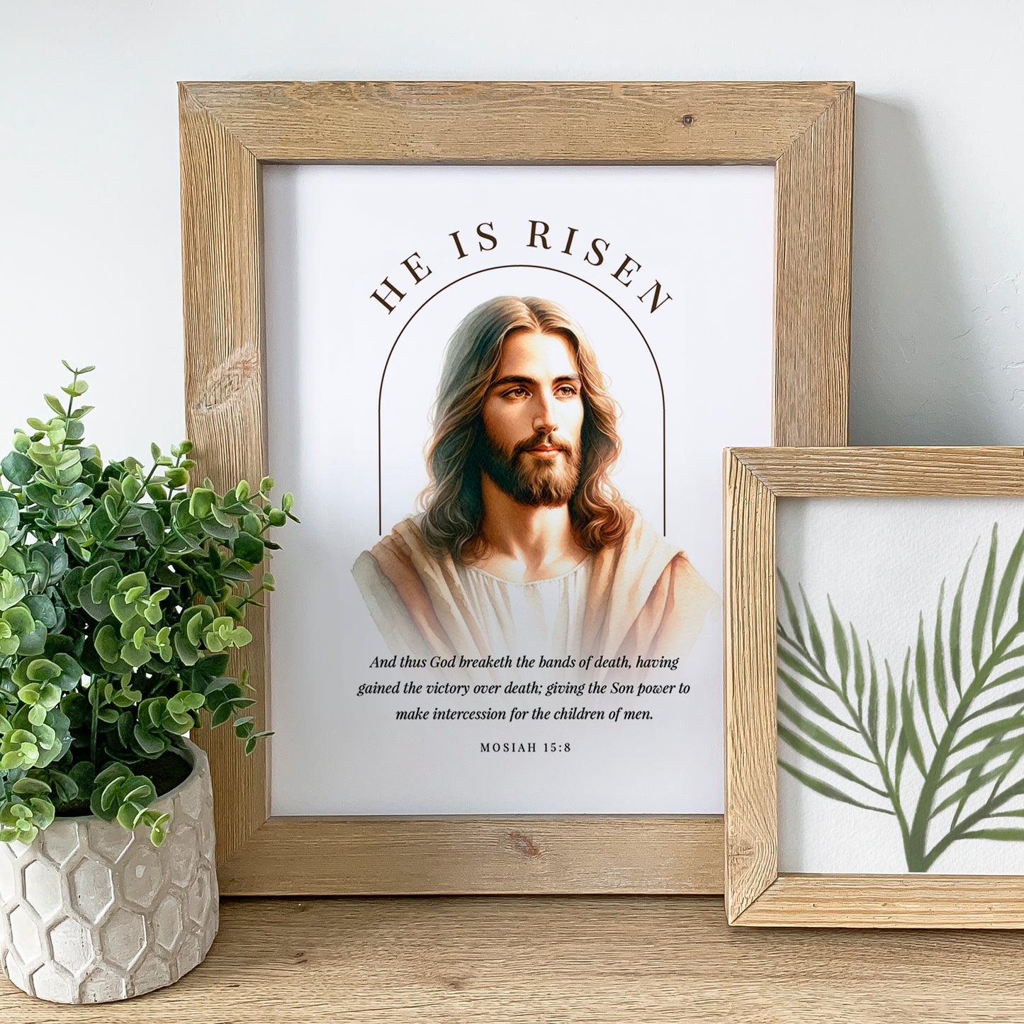 2 Digital Downloads: "He Is Risen" and "Easter Palm" Fine Art Prints for Easter