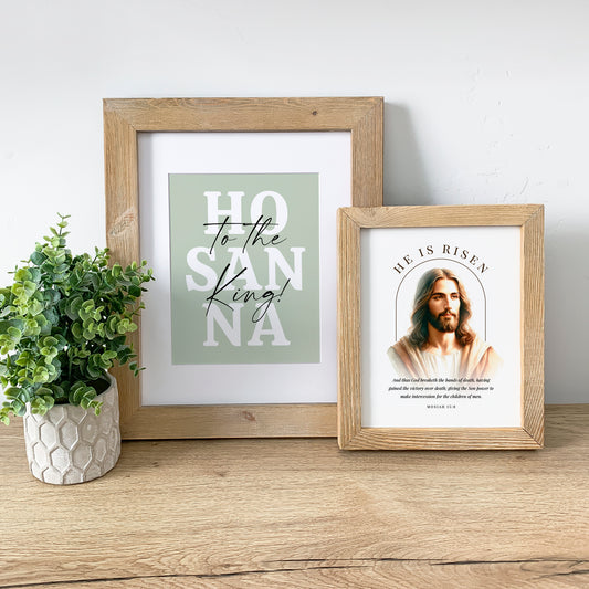 2 Digital Downloads: "Hosanna" and "He is Risen" Fine Art Prints for Easter