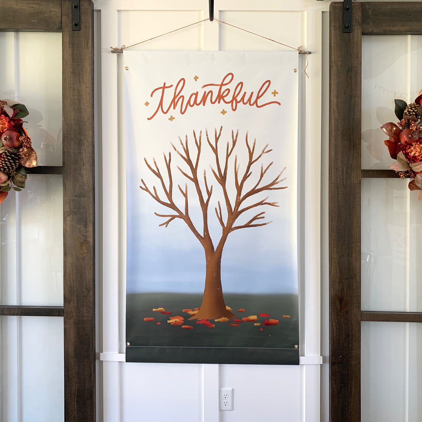 Oversized Thankful Tree Banner