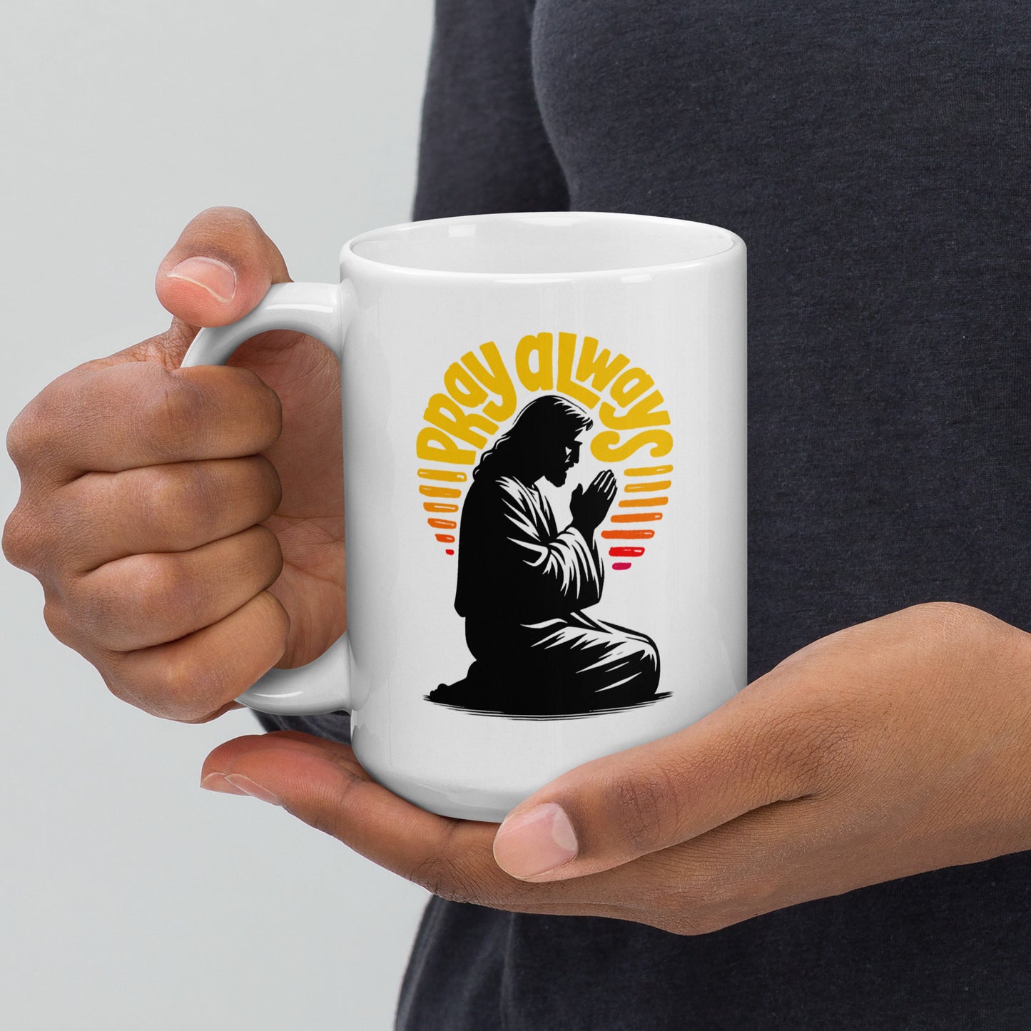 Pray Always White Glossy Mug