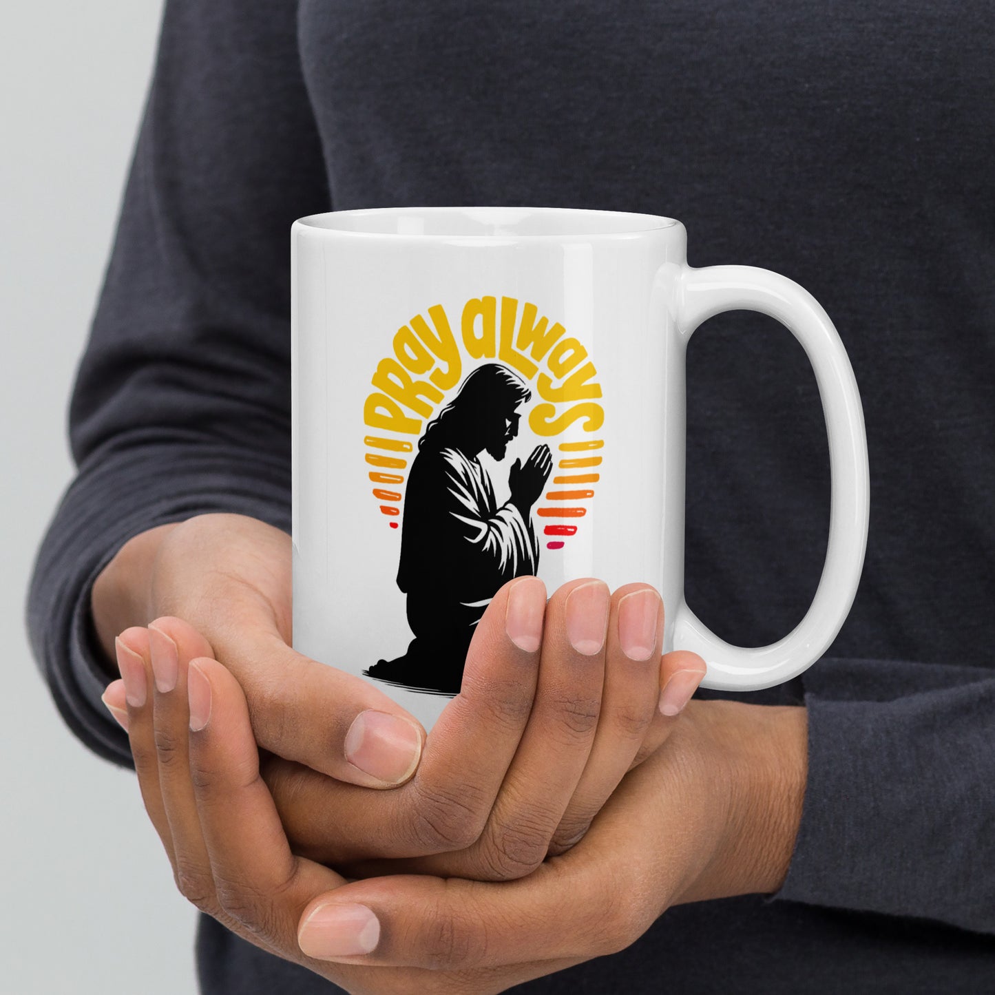 Pray Always White Glossy Mug